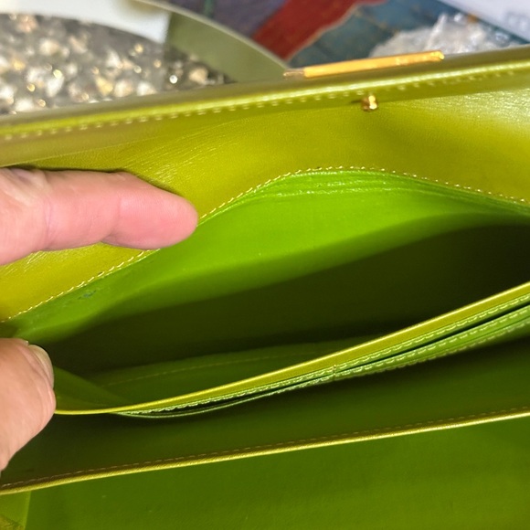 Vintage YSL Long Wallet shown with insert and crossbody chain. - Picture 5 of 10